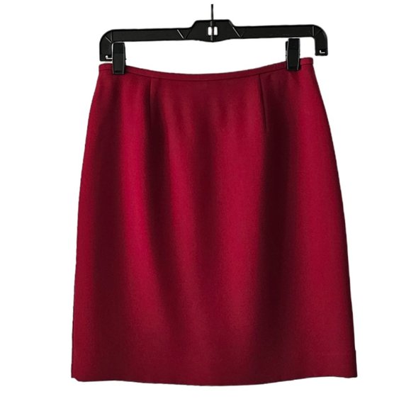 Petite Sophisticate Vintage Pencil Suit Skirt | Like New | 4P | Scarlet Red - Picture 2 of 16